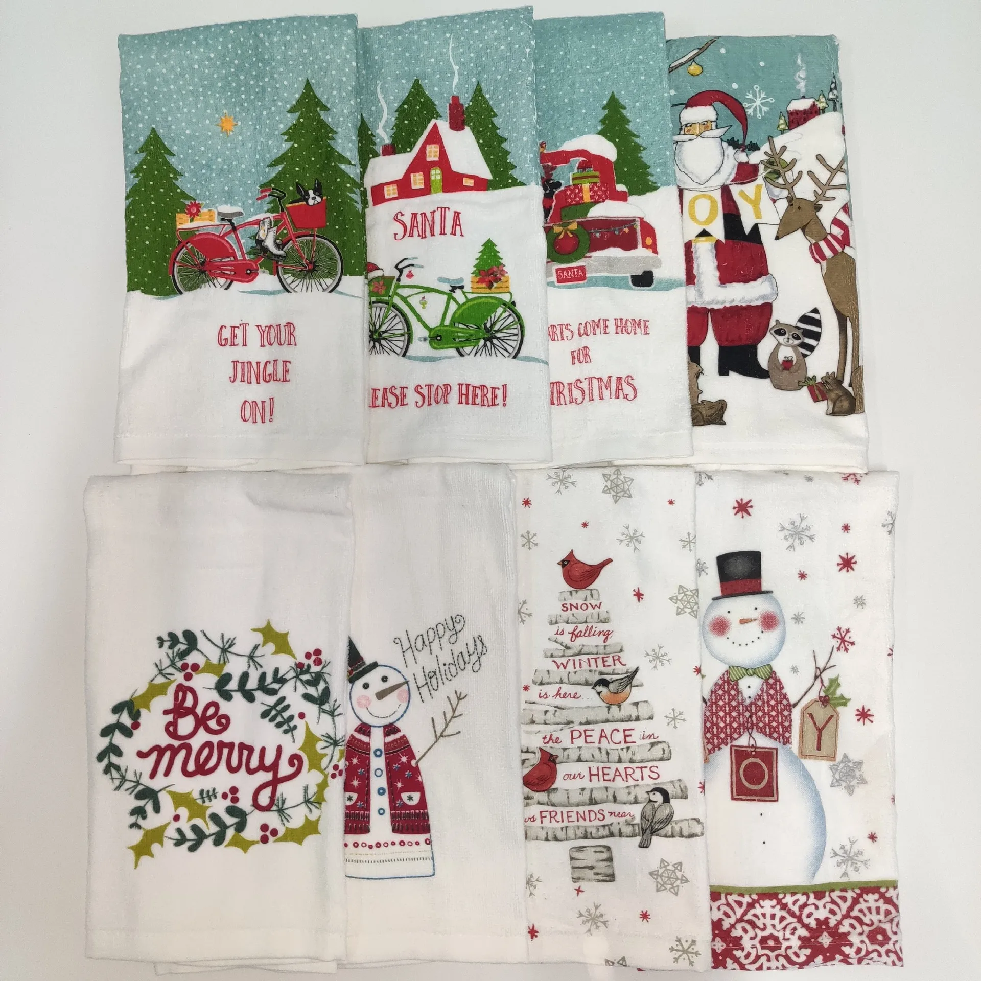 Torchon en coton à motifs de Noël imprimés, source d'inspiration pour décorer le sien